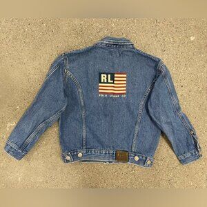 Youth Ralph Lauren blue denim jacket with USA Logo, size 6